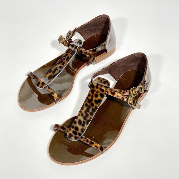 Tortoise Shell pattern flat heel sandal - Picture 1 of 3